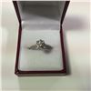 Image 1 : ONE LADIES 14KT WHITE GOLD DIAMOND SET ENGAGEMENT OR DRESS RING.  ROUND SHAPED FLORAL INSPIRED