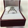 Image 3 : ONE LADIES 14KT WHITE GOLD DIAMOND SET ENGAGEMENT OR DRESS RING.  ROUND SHAPED FLORAL INSPIRED