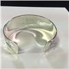 Image 2 : ONE HAND MADE STERLING SILVER FIRST NATIONS 1" BANGLE STYLE BRACELET. HAND