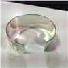 Image 2 : ONE HAND MADE STERLING SILVER FIRST NATIONS 1" BANGLE STYLE BRACELET. HAND