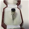 Image 2 : ONE LADIES 14KT YELLOW GOLD AND RHODIUM FINISH DRESS RING. SET WITH ONE ROUND BRILLIANT CUT BLACK