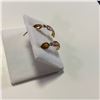 Image 2 : ONE PAIR OF 14KT YELLOW GOLD FANCY COLOUR SAPPHIRE AND DIAMOND SET EARRINGS WITH A TOTAL OF 6