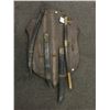 Image 1 : WOOD SHEILD (POOR CONDITION) WITH ASSORTED SWORDS AND SCABBARDS