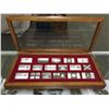 Image 1 : 17 PIECE STERLING  SILVER "FLAGS OF CANADA AND PROVINCES IN CUSTOM FITTED DISPLAY CASE