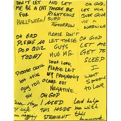 Jim Carrey "Bruce Almighty" Lot of 2 Screen Used Sheet Post-It Prayers