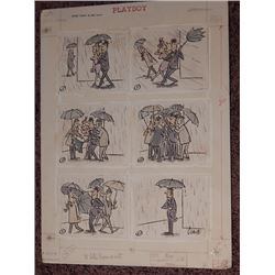 Hugh Hefner Approved Original Cartoon For Playboy Magazine