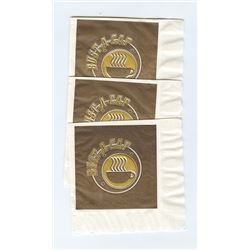 Lot of 3 Screen Used Prop Bust-A-Cap Napkins from "Jackie Brown"