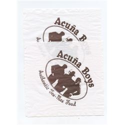 Lot of 2 Screen Used Acuña Boys Napkins from "Jackie Brown"