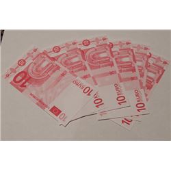 Lot of 6 Screen Used "Now You See Me" Prop Euro Bank Notes