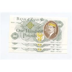 Lot of 3 Screen Used Coming To America Prop Bank Notes