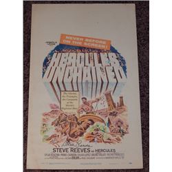Steve Reeves Signed 14x22 Hercules Unchained Poster