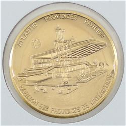 Token 24K Pure Gold 1867-1967 Centennial Medallion Commemorating the Atlantic Provinces Pavilion. An