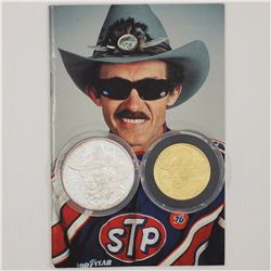 Limited Edition 1oz Gold and 1oz Silver Set in Wooden display box featuring Nascar Driver Richard Pe