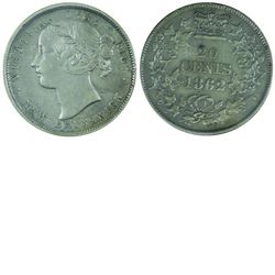 New Brunswick 1862 20-cent ICCS EF-40