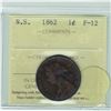 Image 1 : Nova Scotia 1862 1-cent ICCS F-12