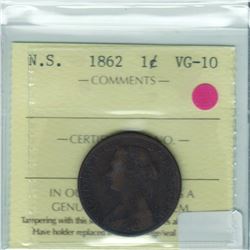 Nova Scotia 1862 1-cent ICCS VG-10