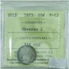 Image 2 : Newfoundland 1873 10-cent ICCS F-12 Obverse 2