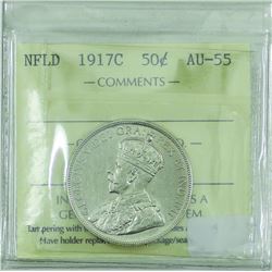 Newfoundland 1917C 50-cent ICCS certified AU-55.