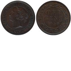 1-cent 1859 Wide 9/8 ICCS certified MS-60; Brown. A Nice lustrous brown coin, that shows better than