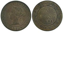 1-cent 1881 CCCS Certified MS-64 Red & Brown, Later Die State showing Multiple Die clashes. Cross Ce