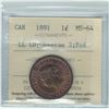 Image 2 : 1-cent 1891 LD LL; Obverse 3 ICCS Certified MS-64 RED. A superb quality coin with appealing luster a