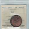 Image 2 : 1-cent 1902 ICCS Certified MS-65 RED. A flashy original coin with some deep tones on the outer edges