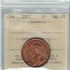 Image 2 : 1-cent 1911 ICCS Certified MS-65 RED. A original burnt Orange example in an older style ICCS holder 