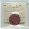 Image 2 : 1-cent 1917 ICCS Certified MS-65 RED. Overall Lustrous coin with a few spots on the obverse.