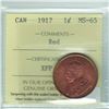 Image 2 : 1-cent 1917 ICCS certified MS-65 RED. A deep cherry red with some golden edges.