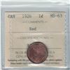 Image 2 : 1-cent 1926 ICCS Certified MS-63 RED. A nice mint state example of this semi key date issue.
