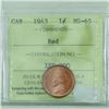 Image 2 : 1-cent 1943 ICCS Certified MS-65 RED! An almost completely Red coin with flashy fields.