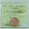 Image 1 : 1-cent 1970 ICCS Certified PL-67 Red; Heavy Cameo. Solo highest graded by ICCS!