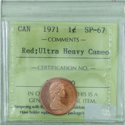 1-cent 1971 ICCS Certified SP-67 Red; Ultra Heavy Cameo. TOP Grade by ICCS!!