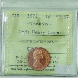 1-cent 1972 ICCS SP-67 Red; Heavy Cameo.