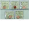 Image 1 : 1-cent 2000, 2000W, 2001P, 2002P and 2003P ICCS Certified MS-67 red; NBU. All coins are tied for the