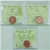 Image 1 : 1-cent 2001, 2002P & 2002P ICCS MS67 Red. All coins tied for the finest known. 3pcs