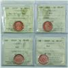 Image 1 : 1-cent 2003P New Effigy, 2004, 2004P and 2005P ICCS Certified MS-67 Red. All coins are tied for the 