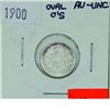 Image 1 : 5-cent 1900 Oval 0's in AU-UNC condition. A bright coin with just a hint of violet toning at the rim