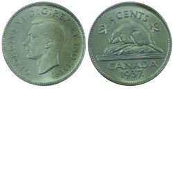 5-cent 1937 ICCS Certified MS-65! An exceptional eye appealing coin with soft marble luster.