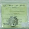 Image 1 : 5-cent 1937 ICCS Certified MS-65