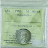 Image 2 : 5-cent 1940 ICCS Certified MS-65! Tied for the highest grade by ICCS. A nice vibrant coin.