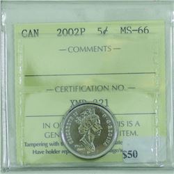 5-cent 2002P ICCS Certified MS-66.