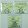 Image 1 : 5-cent 2005P, 2005P VE Day & 2006 RCM Logo ICCS Certified MS-66. VE Day & RCM Logo are tied for the 