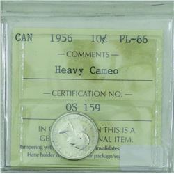 10-cent 1956 ICCS PL-66 Heavy Cameo