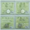 Image 1 : 10-cent 1965, 1966, 1968 & 1969 ICCS PL66 Heavy Cameo. Lot of 4 coins.