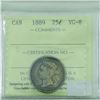 Image 2 : 25-cent 1889 ICCS Certified VG-8. Excellent type example of a scarce date.