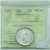 Image 2 : 25-cent 1945 ICCS Certified MS-65! A nice flashy coin with a hint of Cameo.