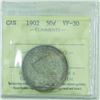 Image 2 : 50-cent 1902 ICCS Certified VF-30. Nice Early Edwardian example.