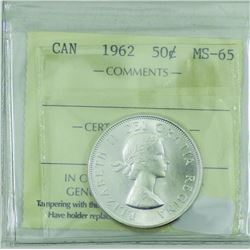 50-cent 1962 ICCS Certified MS-65.