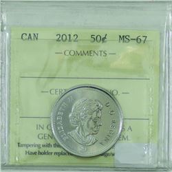 50-cent 2012 ICCS Certified MS-67. Tied for finest known.